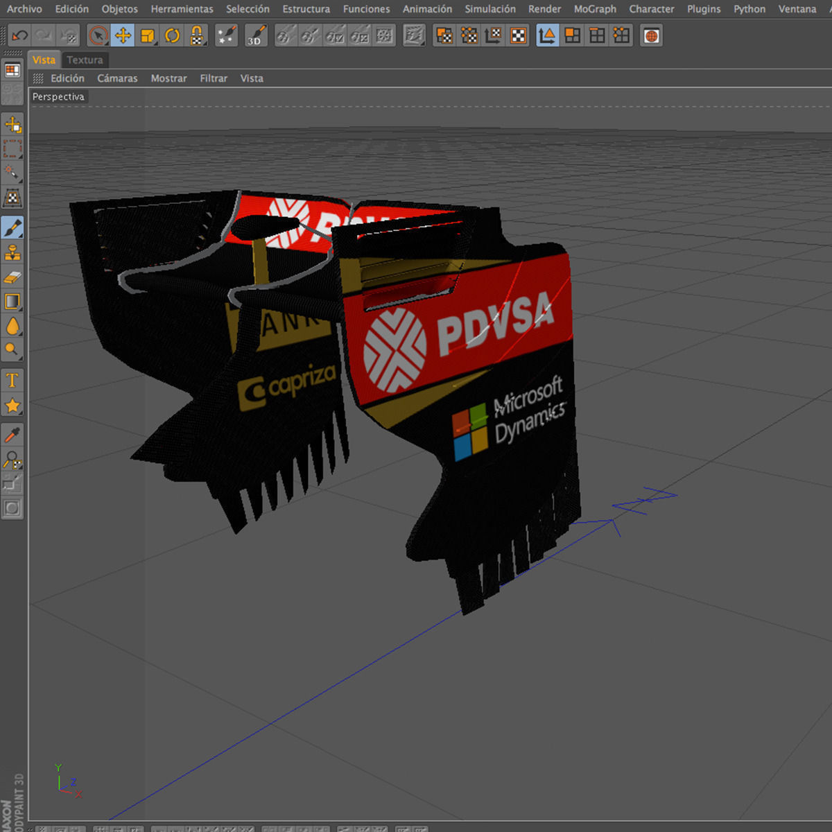 Lotus E23 Rear Wing Low-poly 3D model_8