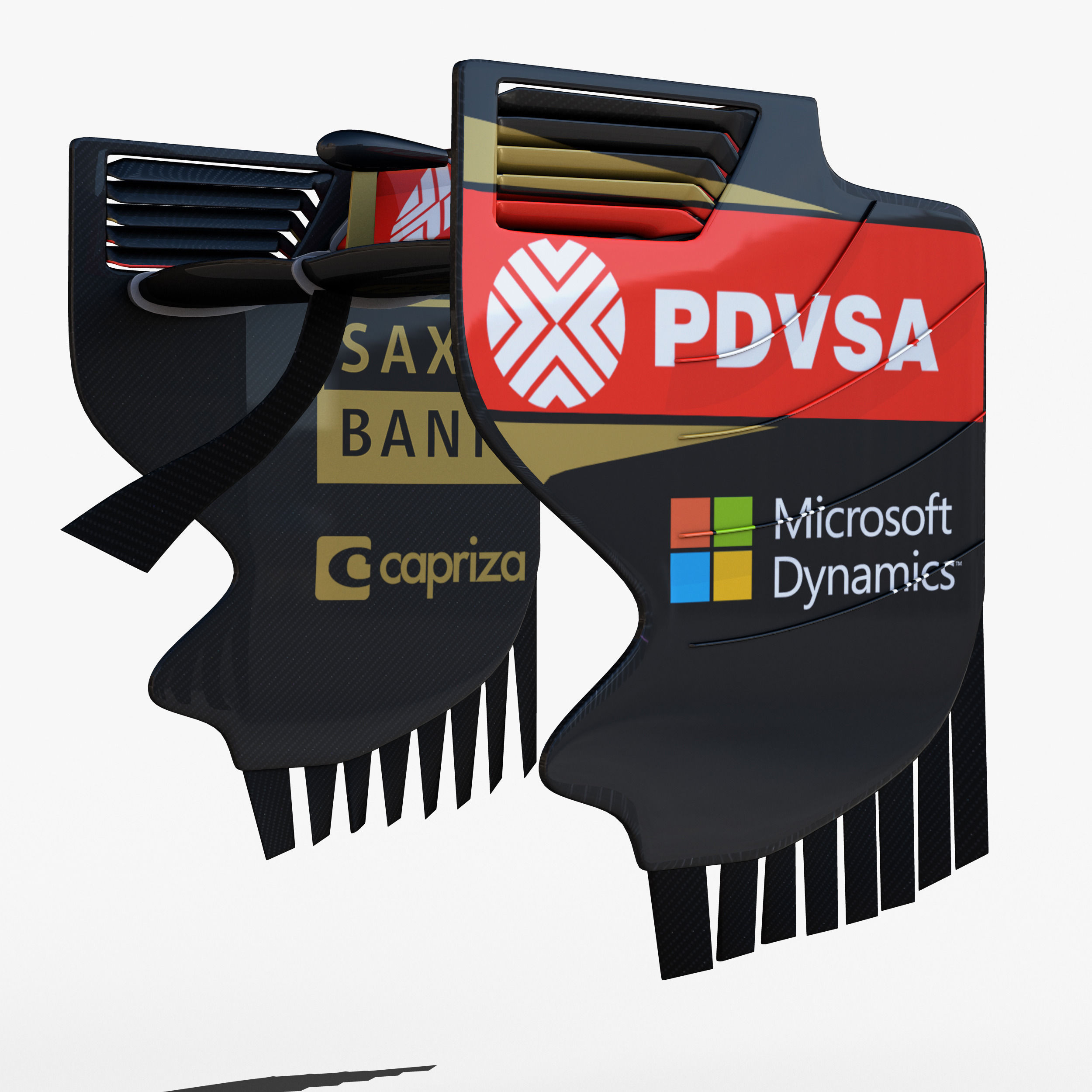 Lotus E23 Rear Wing Low-poly 3D model_4