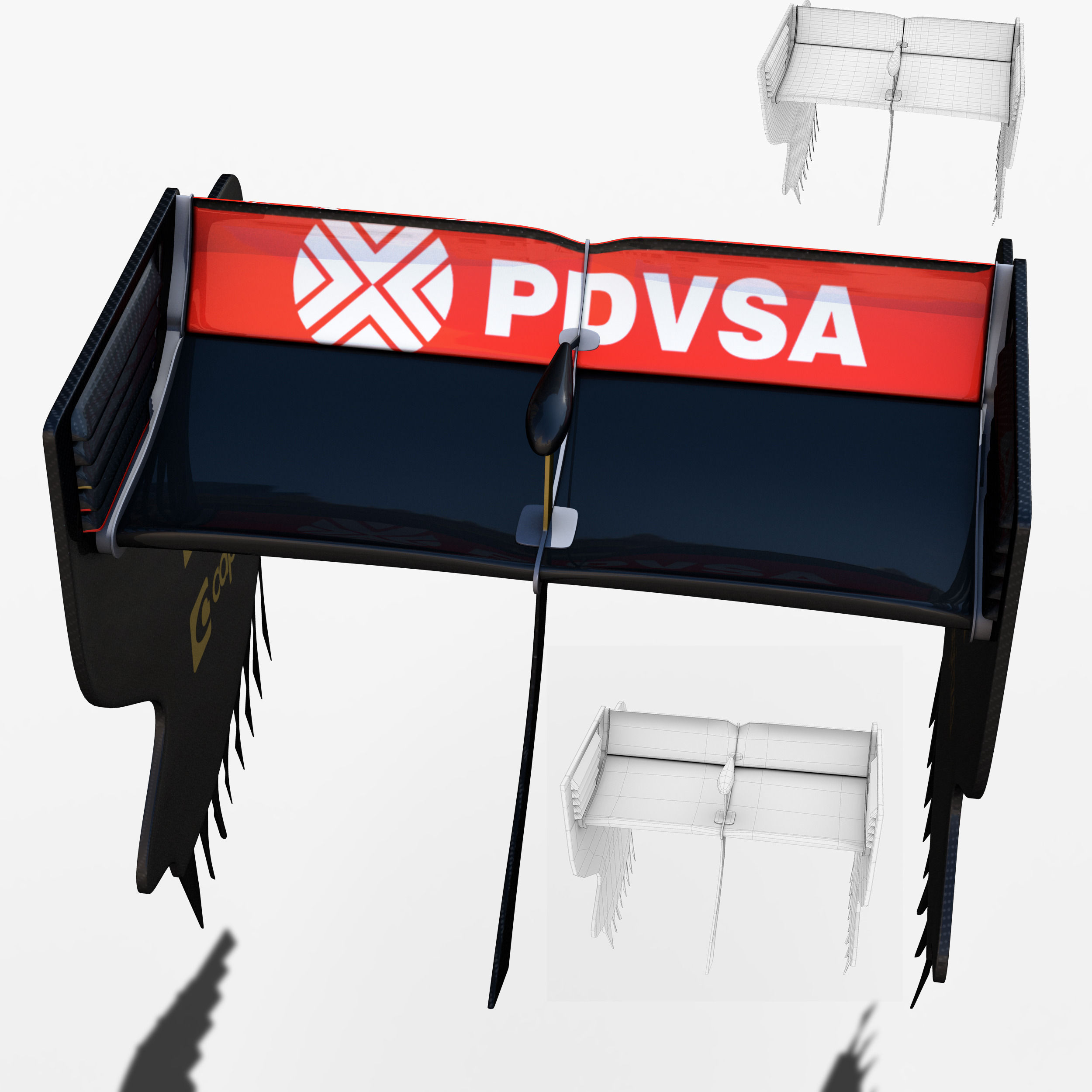 Lotus E23 Rear Wing Low-poly 3D model_1