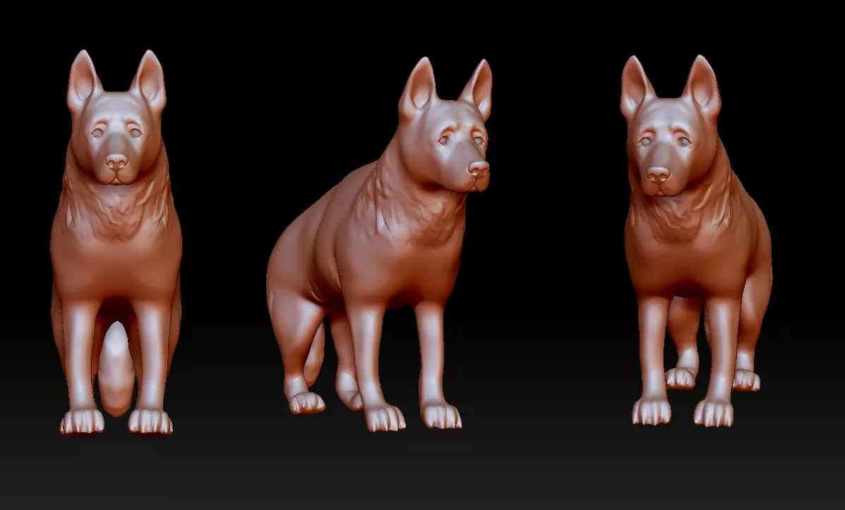 German shepherd figurine 3D print model 3D print model_0