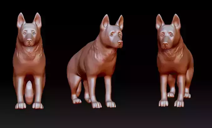German shepherd figurine 3D print model 3D print model