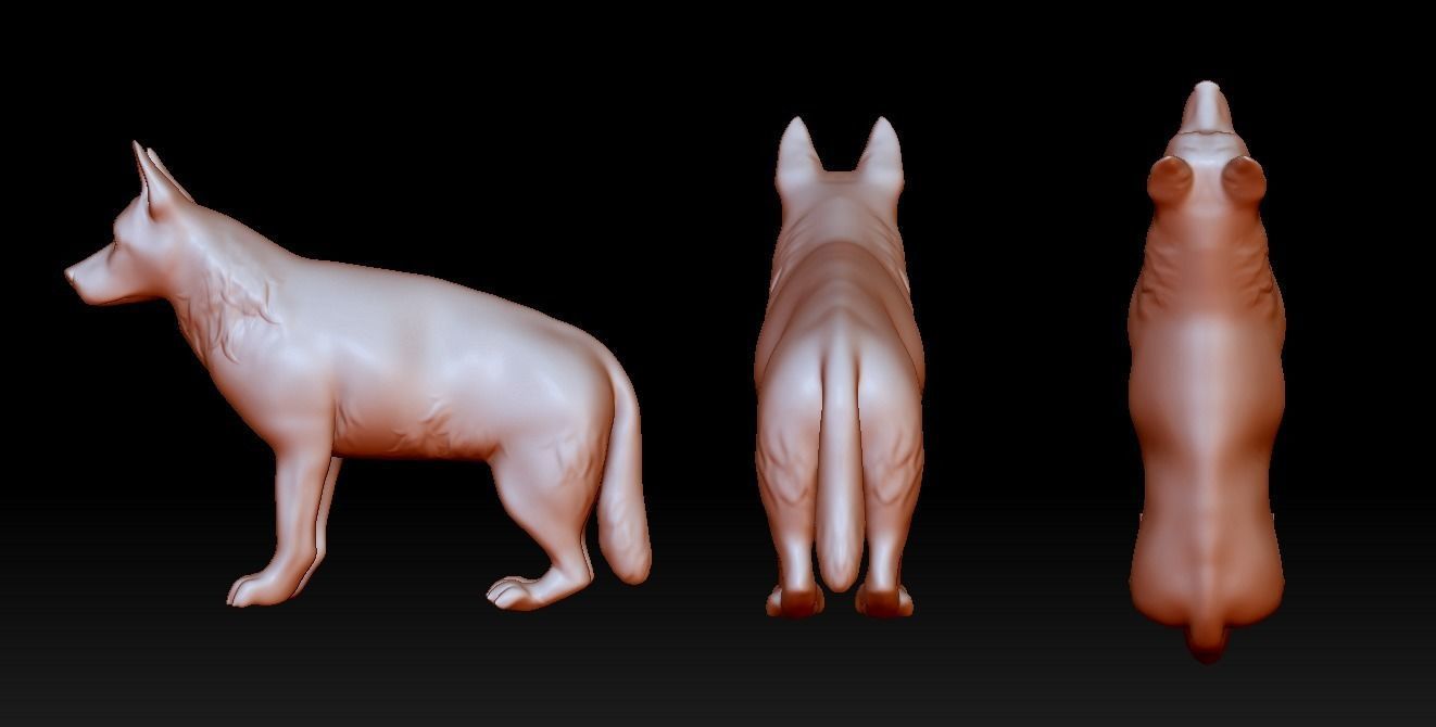 German shepherd figurine 3D print model 3D print model_1