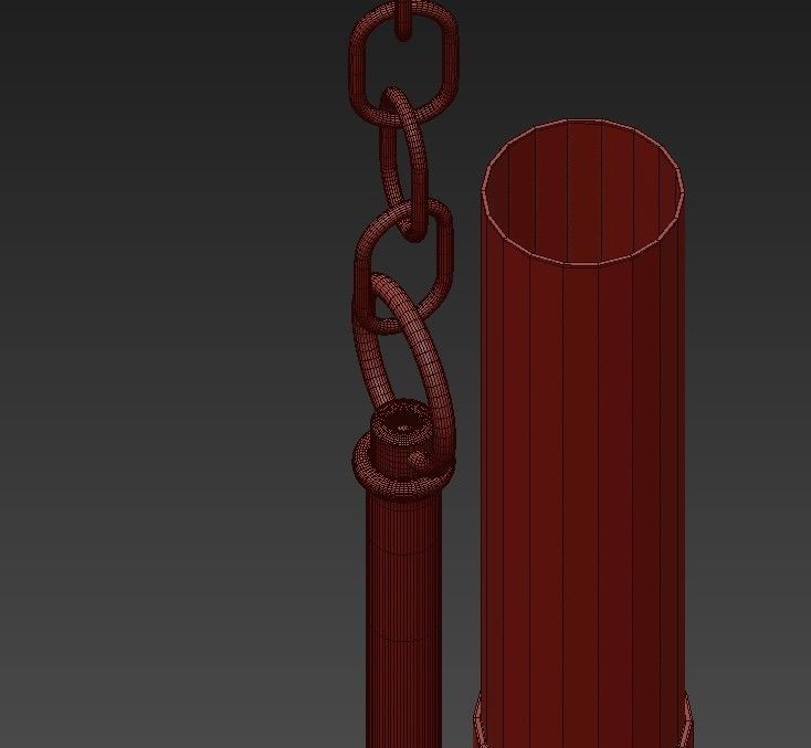 Loft Tube Chandelier 10 3D model_8