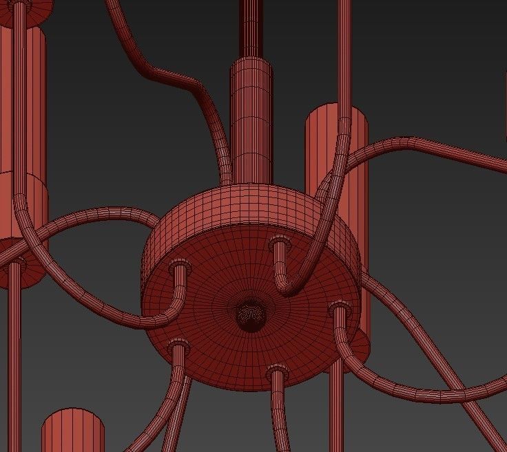 Loft Tube Chandelier 10 3D model_5