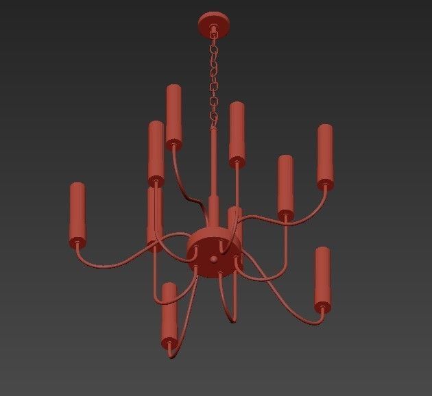 Loft Tube Chandelier 10 3D model_2