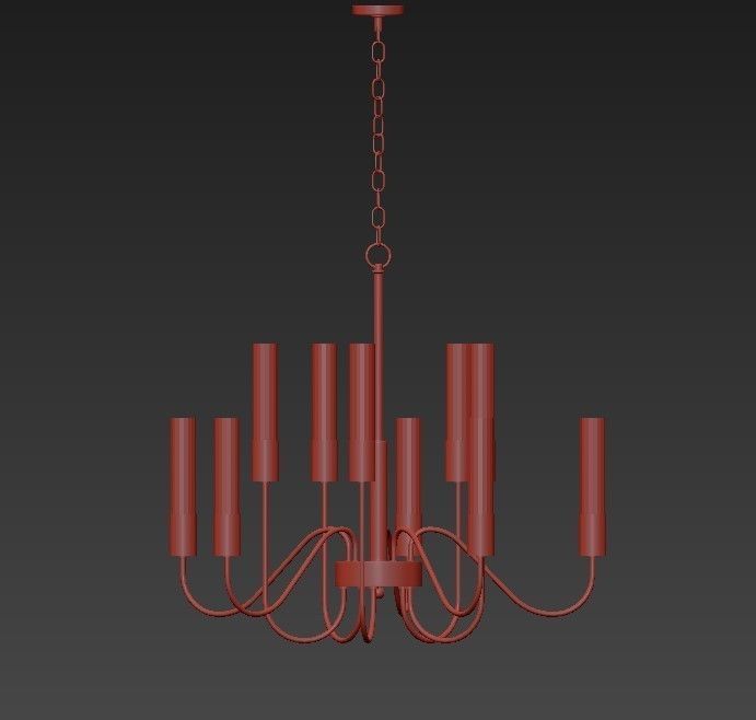 Loft Tube Chandelier 10 3D model_1