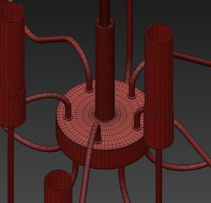 Loft Tube Chandelier 10 3D model_7
