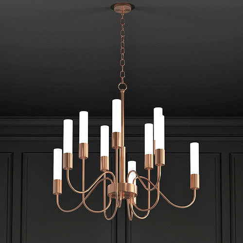 Loft Tube Chandelier 10 3D model
