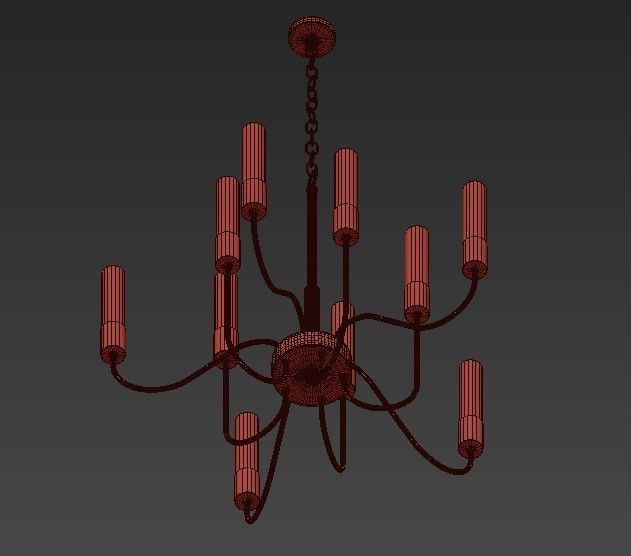Loft Tube Chandelier 10 3D model_3