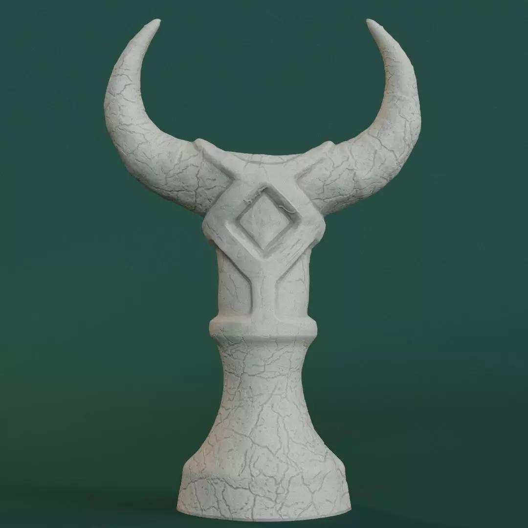Totem statue with horns 3D print model