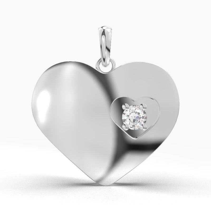 DIAMOND HEART PENDANT 3D print model_4