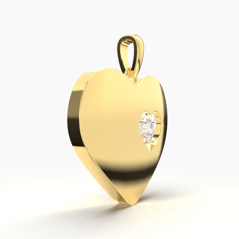 DIAMOND HEART PENDANT 3D print model_2