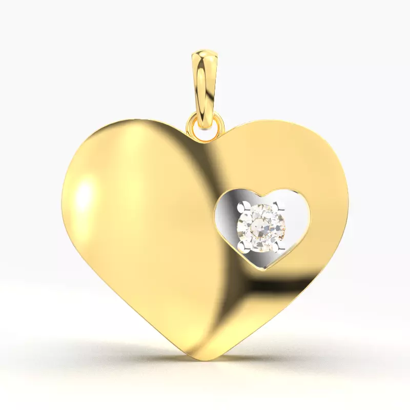 DIAMOND HEART PENDANT 3D print model_0
