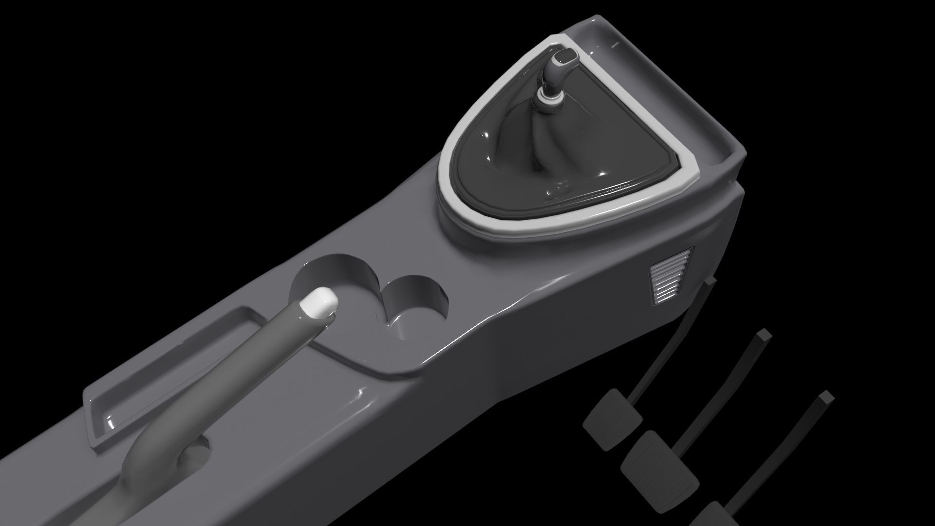 Car Driving Low-poly 3D model_10