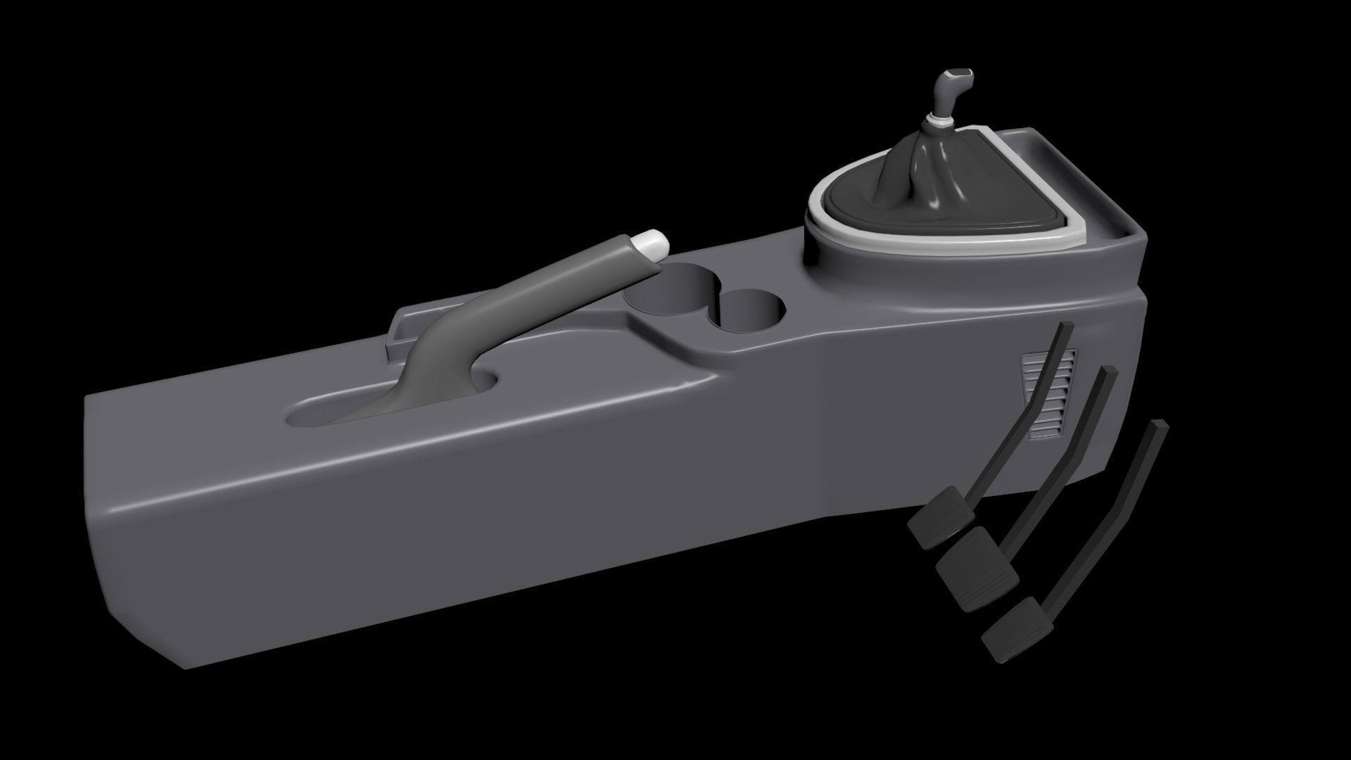 Car Driving Low-poly 3D model_1