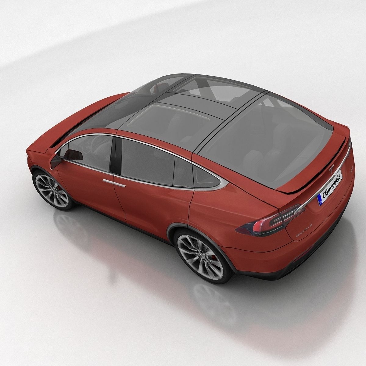 Tesla X Low-poly 3D model_7