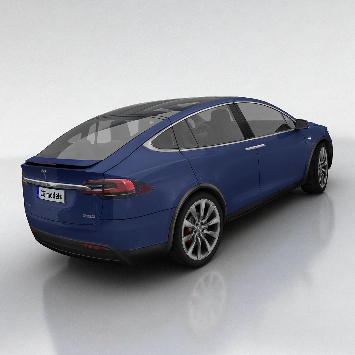 Tesla X Low-poly 3D model_3