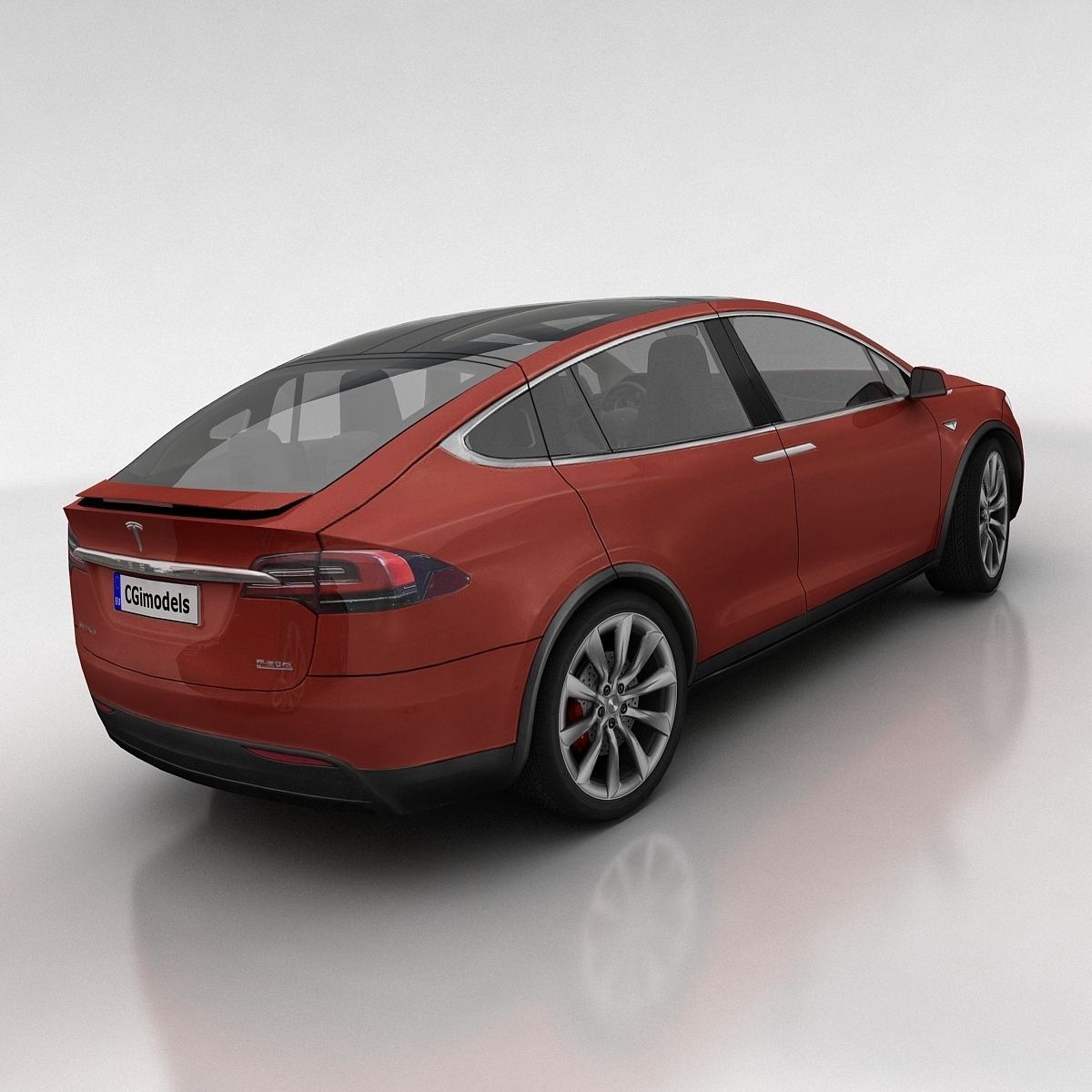 Tesla X Low-poly 3D model_6