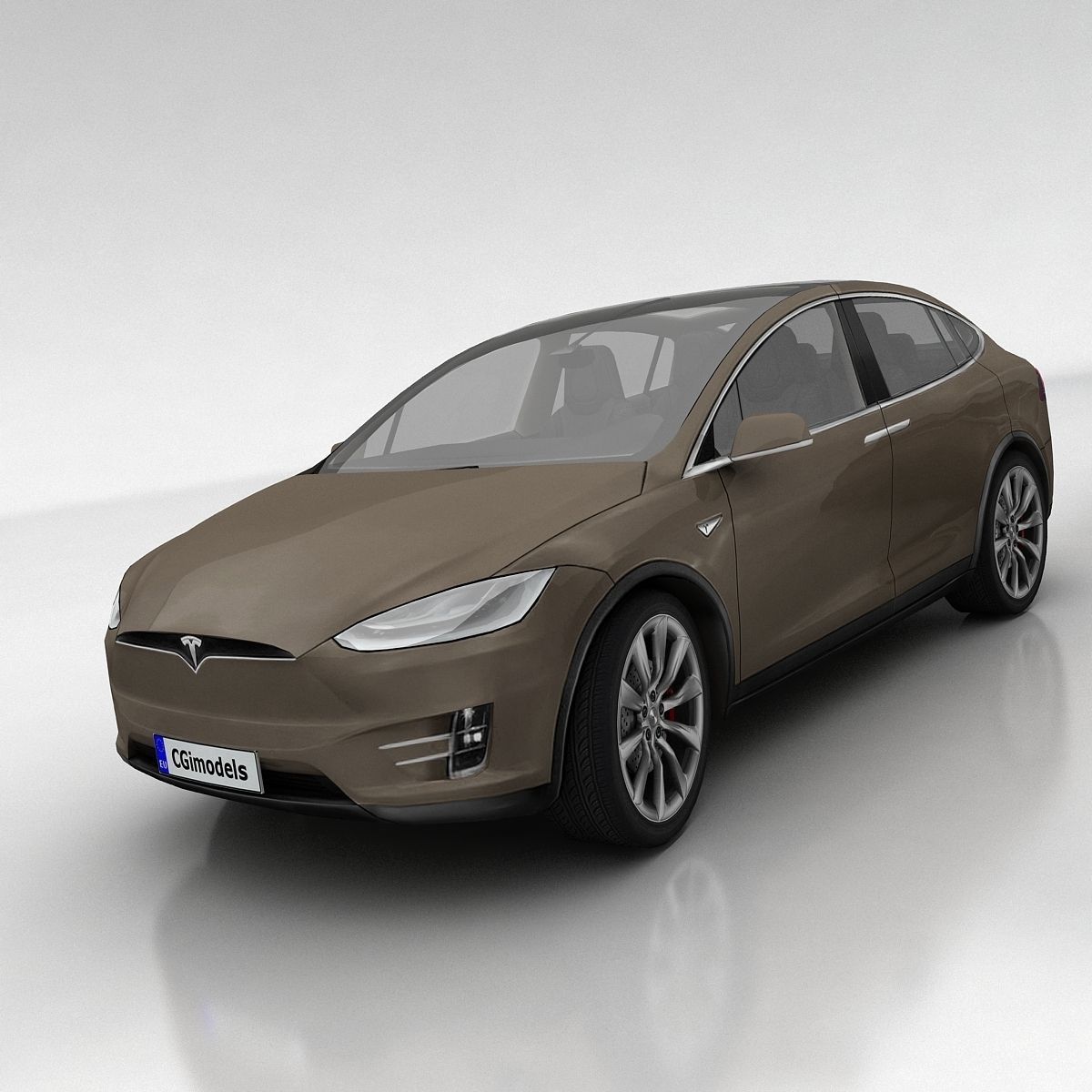 Tesla X Low-poly 3D model_4