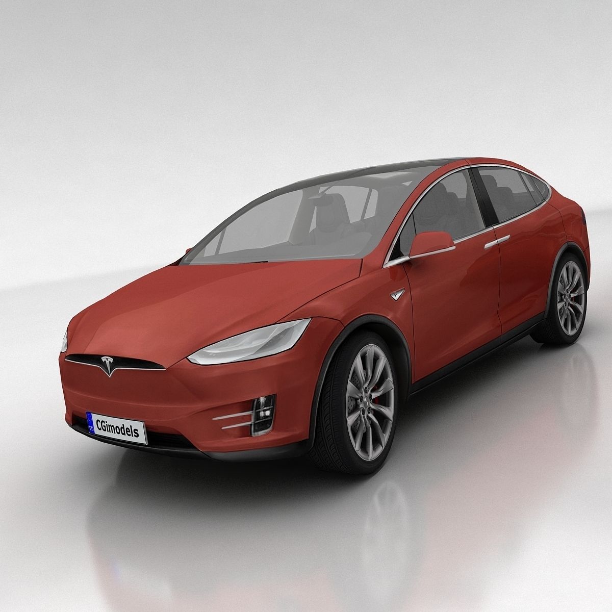 Tesla X Low-poly 3D model_5