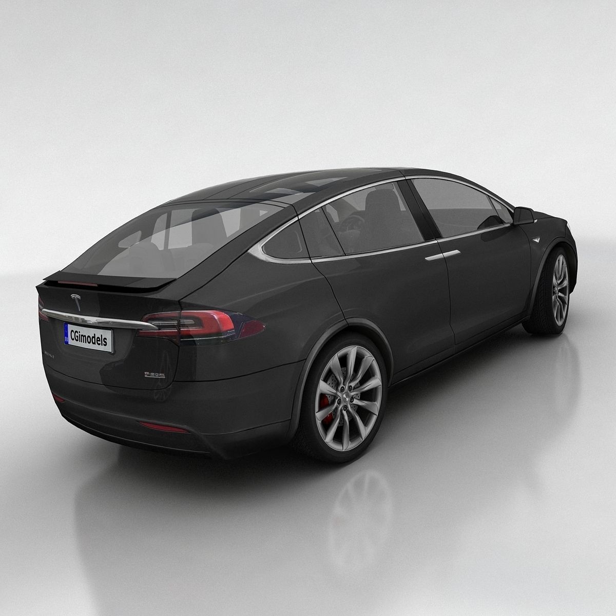 Tesla X Low-poly 3D model_13