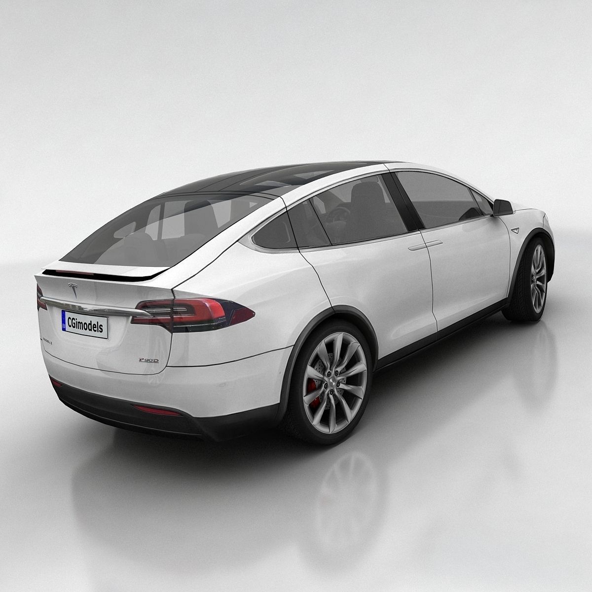 Tesla X Low-poly 3D model_1