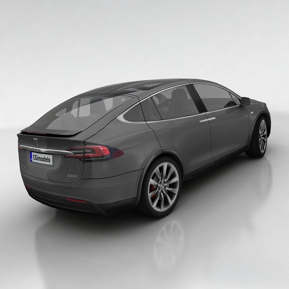 Tesla X Low-poly 3D model_12
