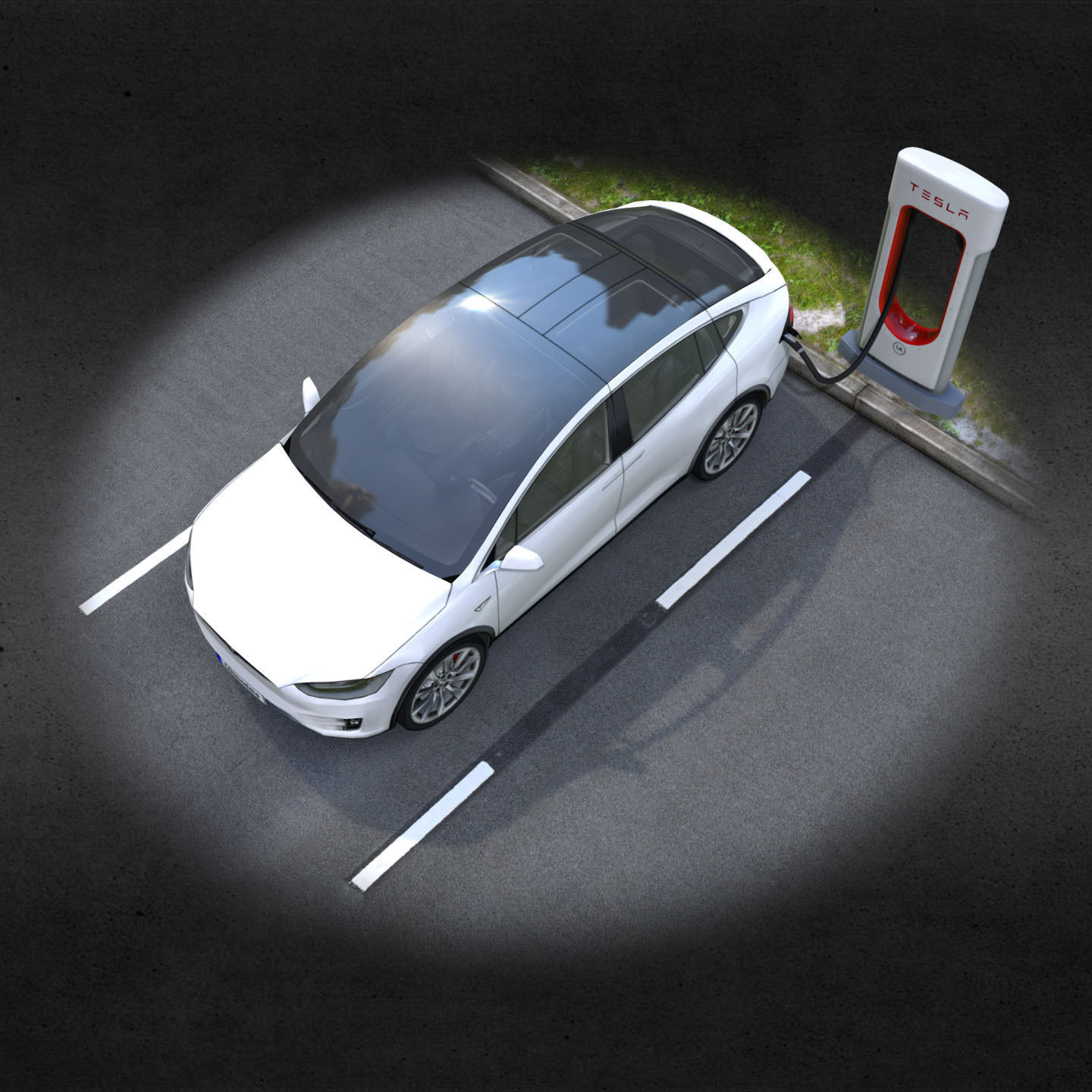 Tesla X Low-poly 3D model_16