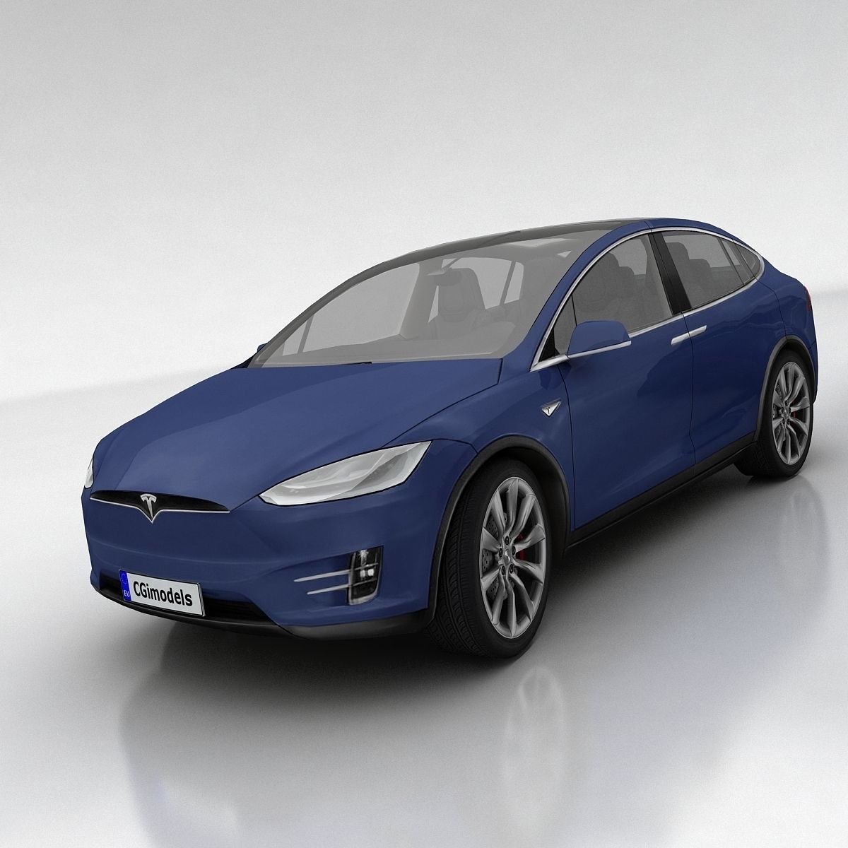 Tesla X Low-poly 3D model_2