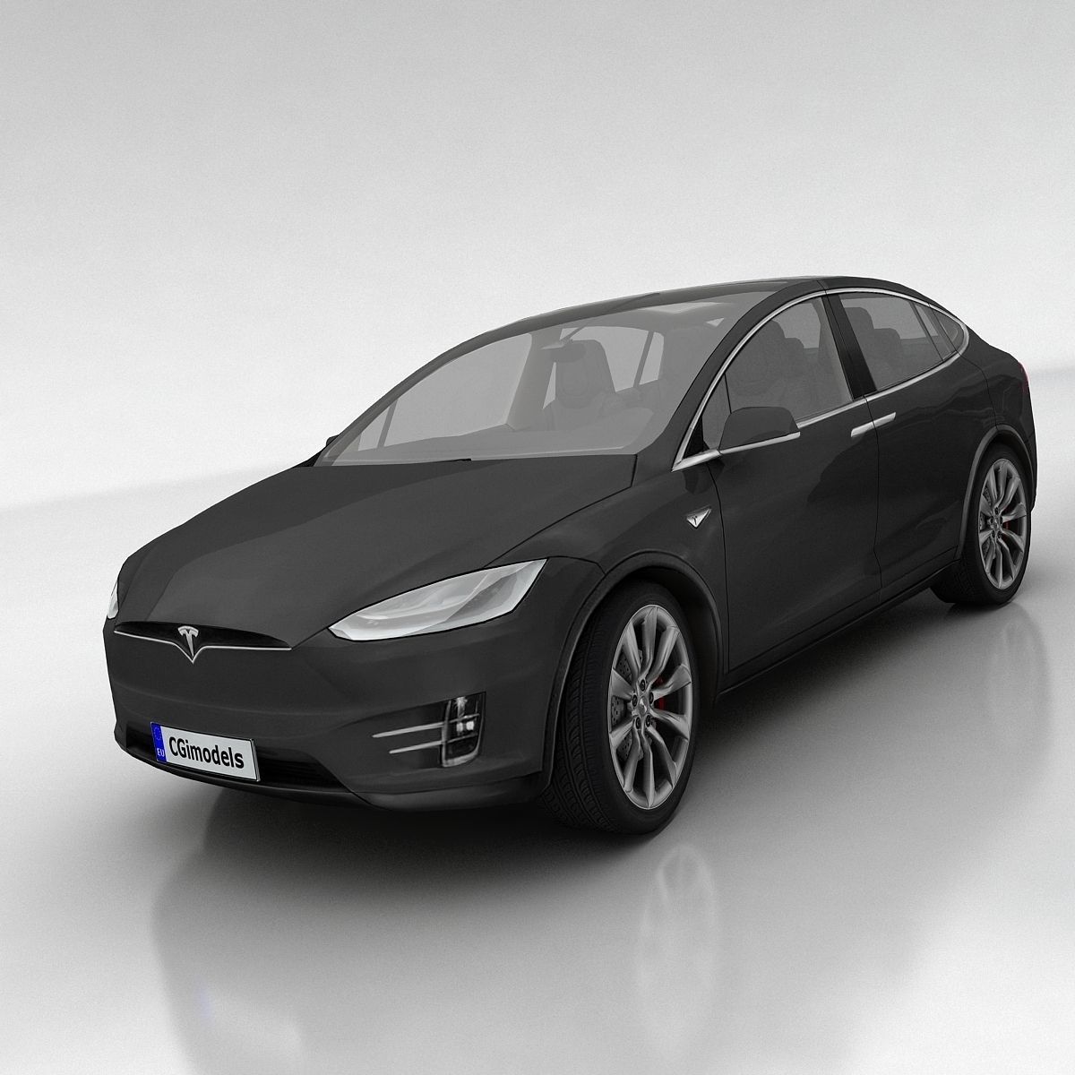 Tesla X Low-poly 3D model_10