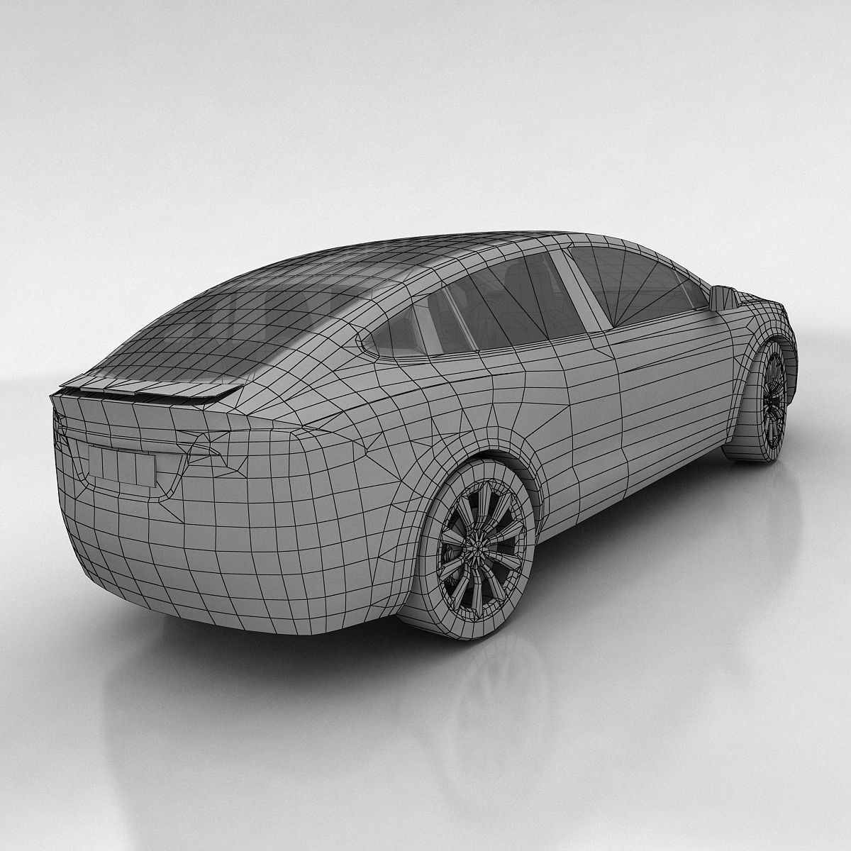 Tesla X Low-poly 3D model_14