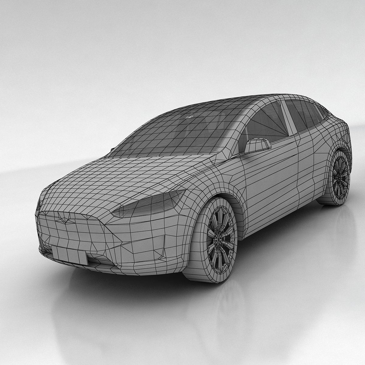Tesla X Low-poly 3D model_11