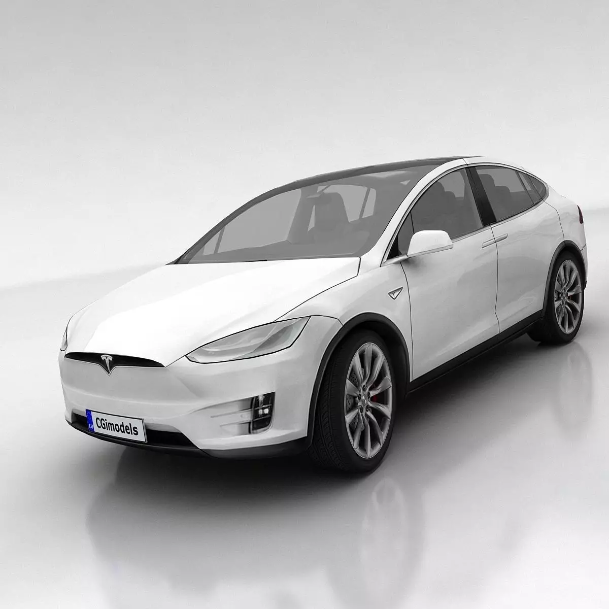 Tesla X Low-poly 3D model_0