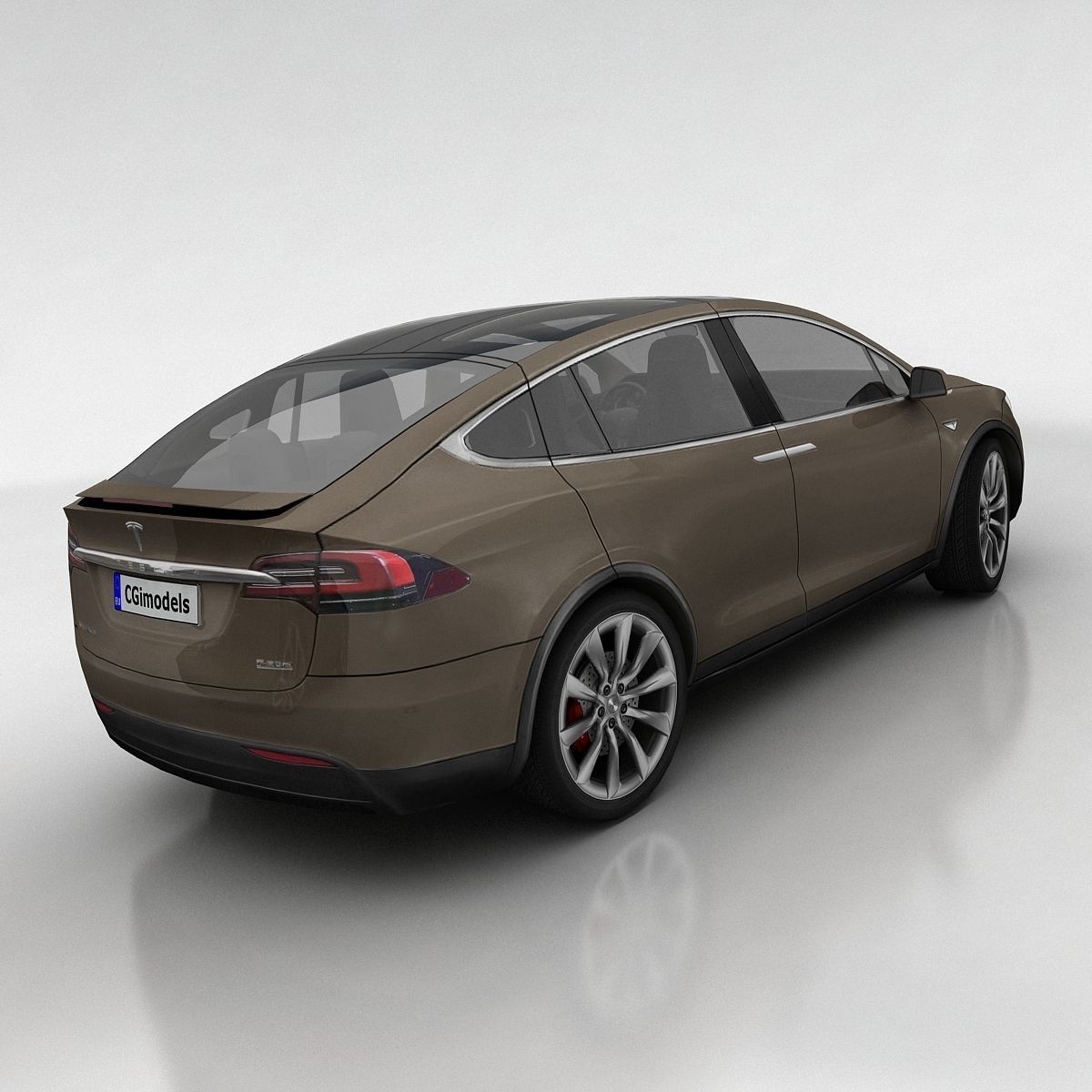 Tesla X Low-poly 3D model_8