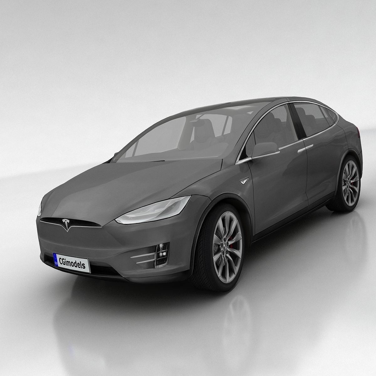 Tesla X Low-poly 3D model_9