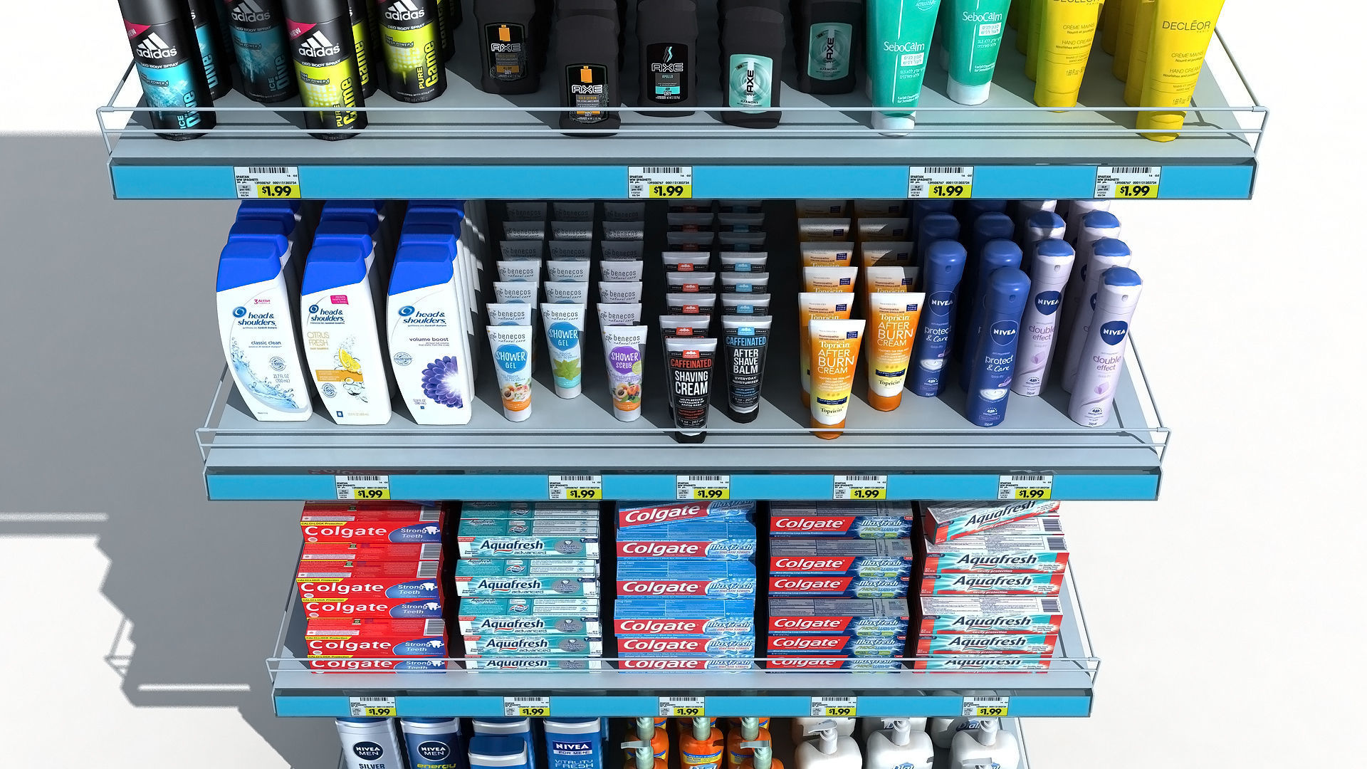 Supermarket Shelves Personal Hygiene 3D model_5