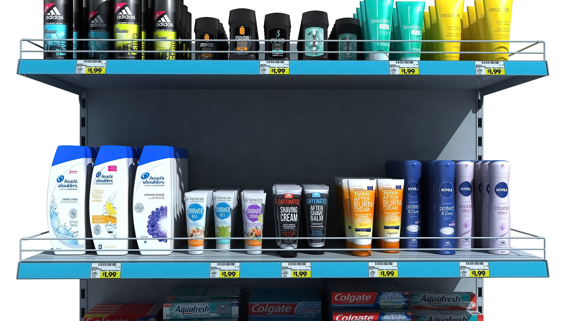 Supermarket Shelves Personal Hygiene 3D model_7