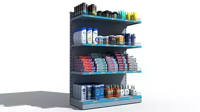 Supermarket Shelves Personal Hygiene 3D model