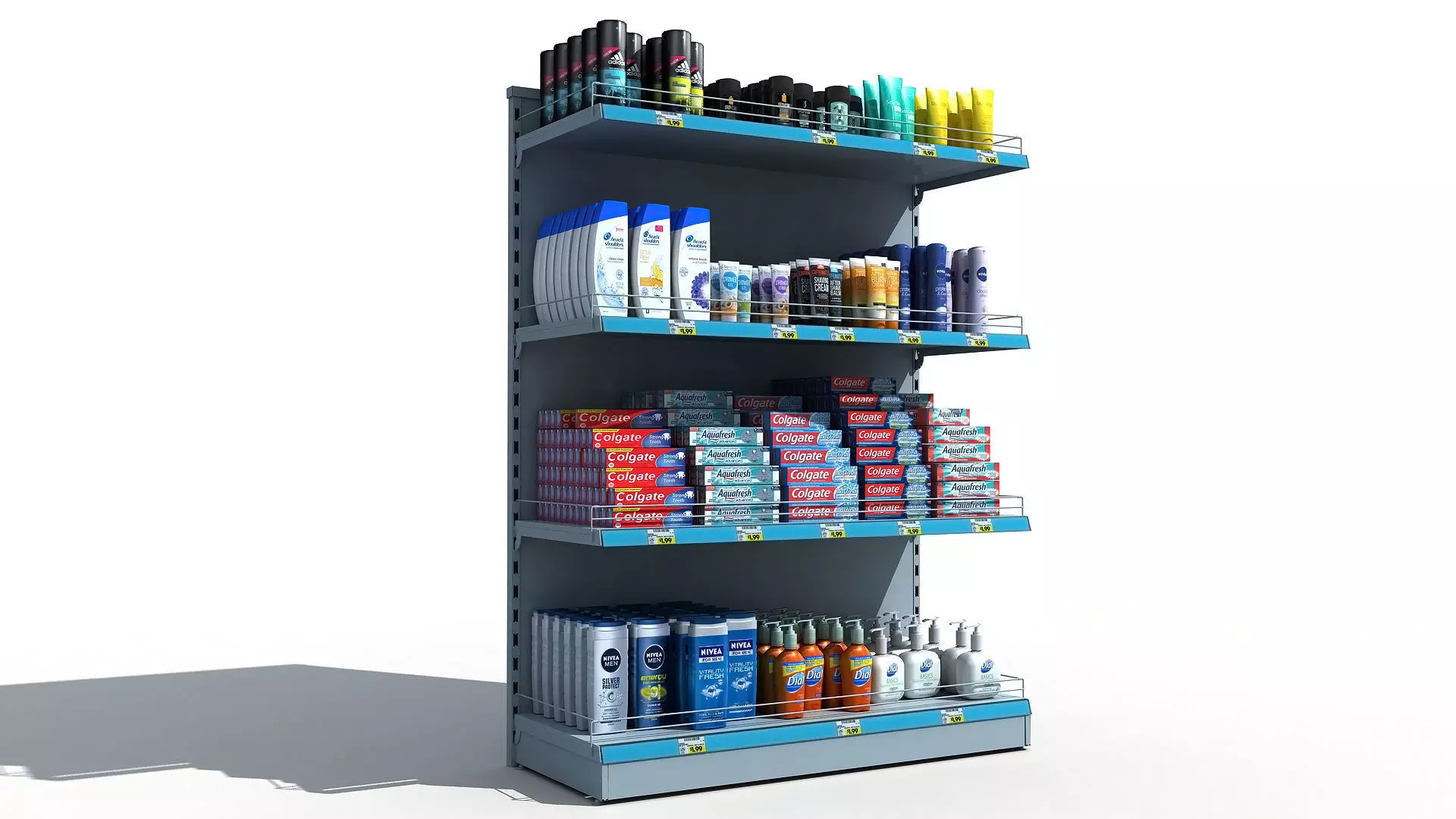 Supermarket Shelves Personal Hygiene 3D model_0