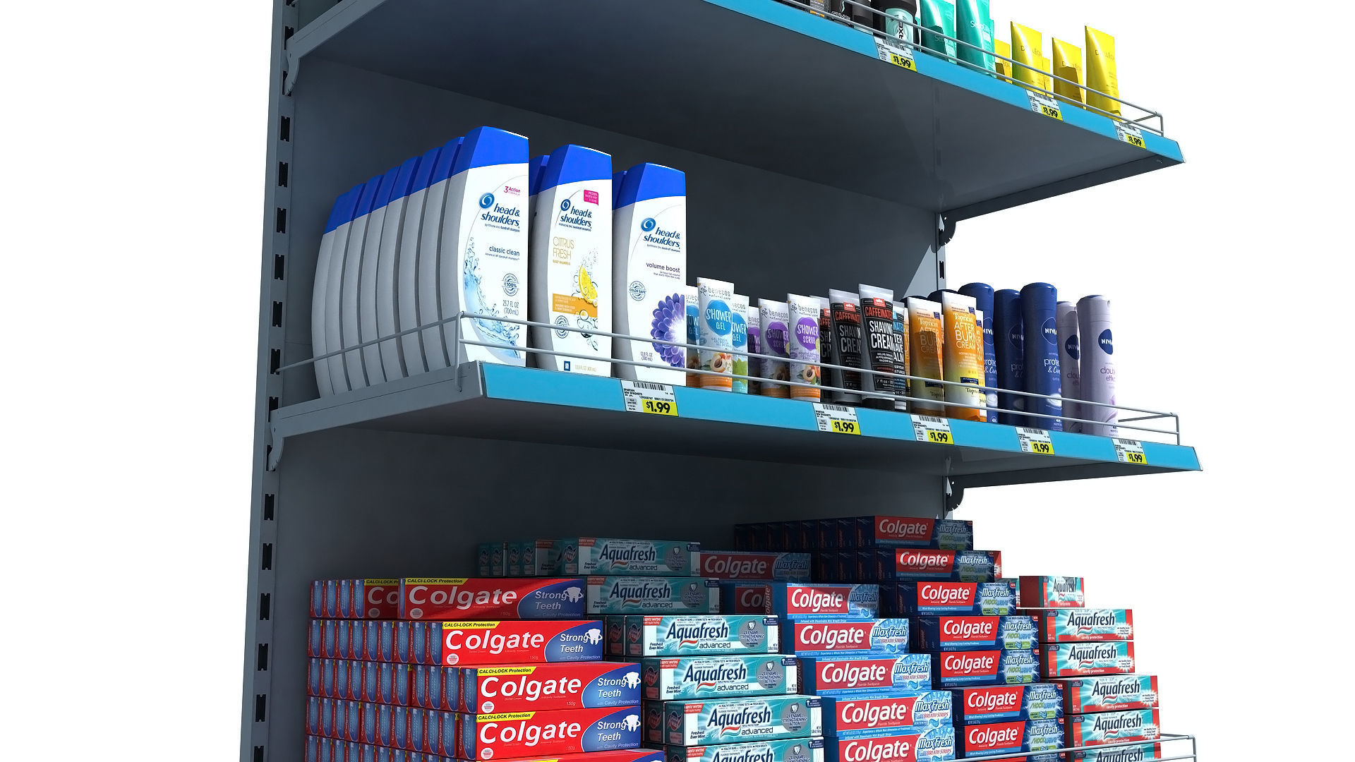 Supermarket Shelves Personal Hygiene 3D model_1