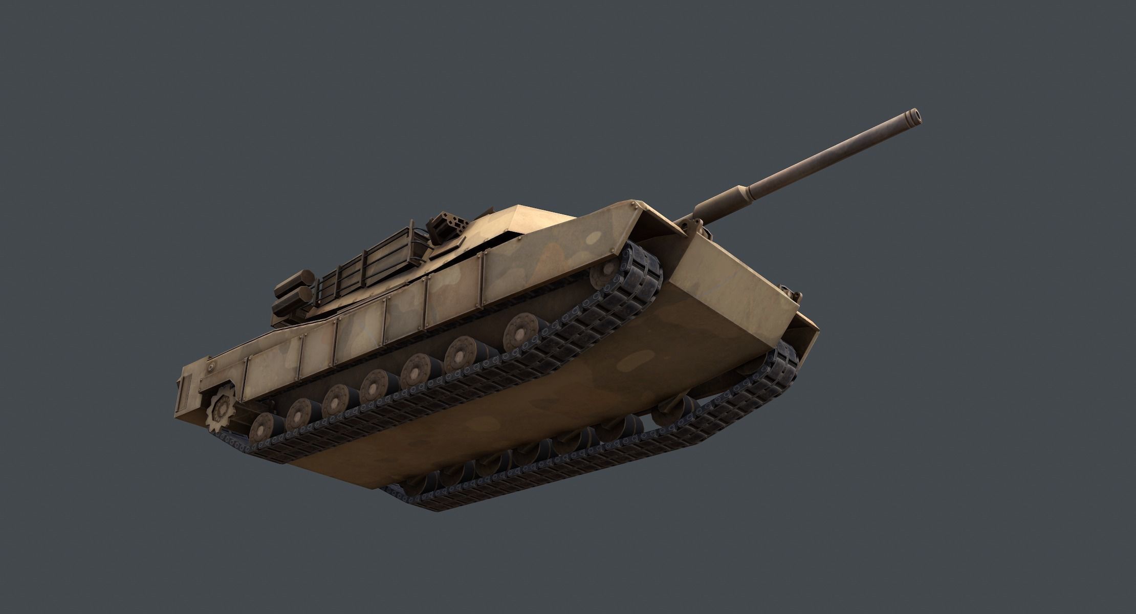 M1A1 Abrams Tank lowpoly Low-poly 3D model_6