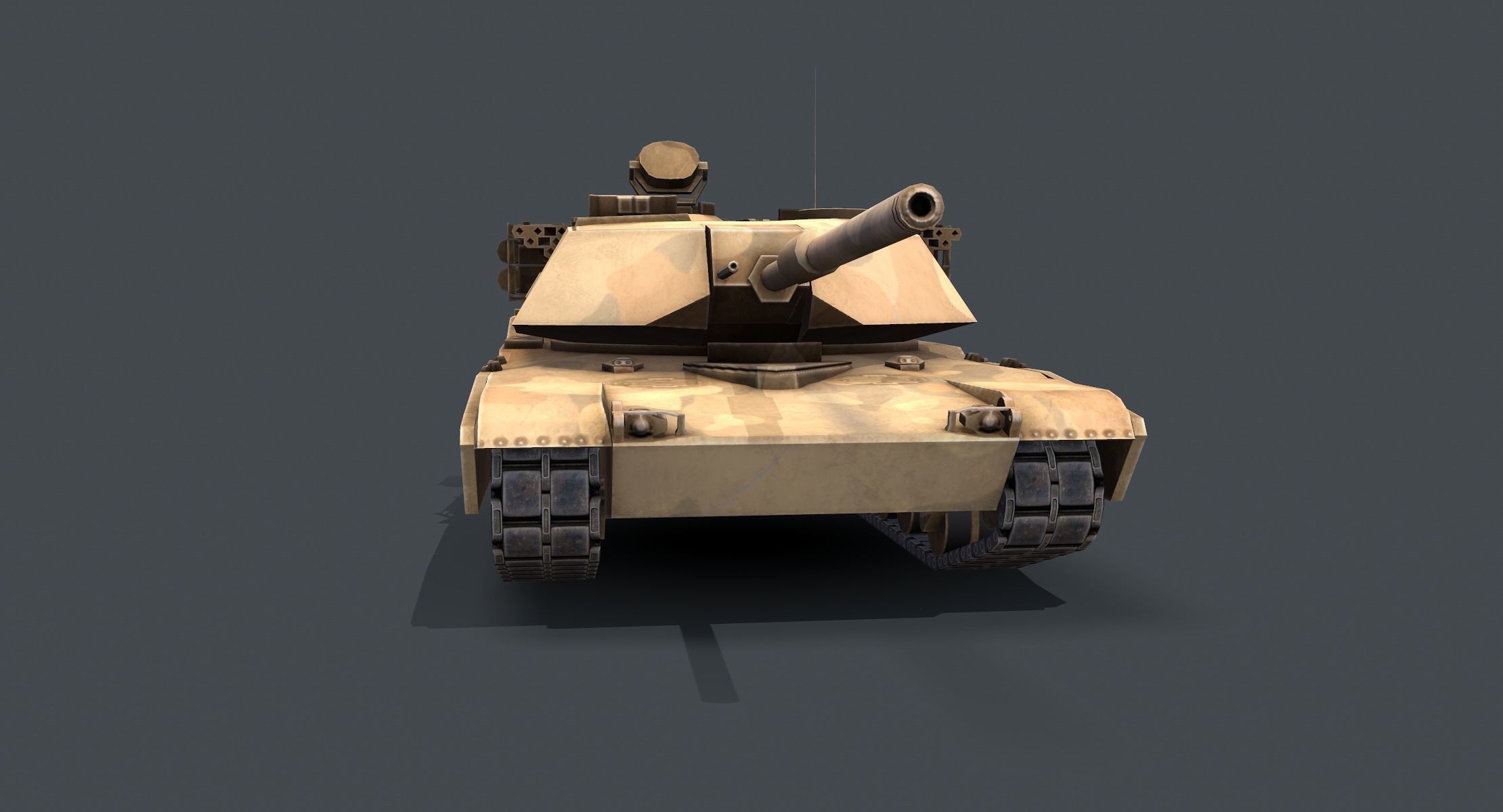 M1A1 Abrams Tank lowpoly Low-poly 3D model_5