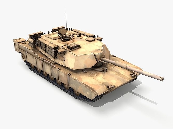 M1A1 Abrams Tank lowpoly Low-poly 3D model