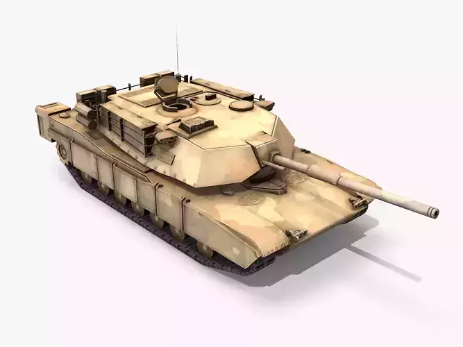M1A1 Abrams Tank lowpoly Low-poly 3D model