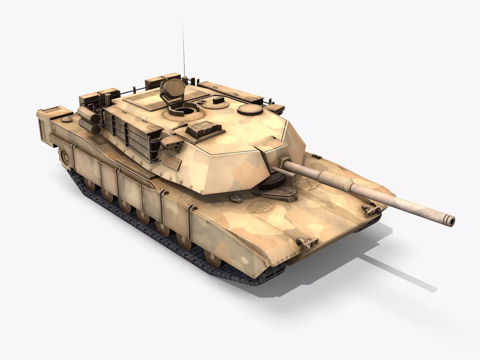 M1A1 Abrams Tank lowpoly Low-poly 3D model_0