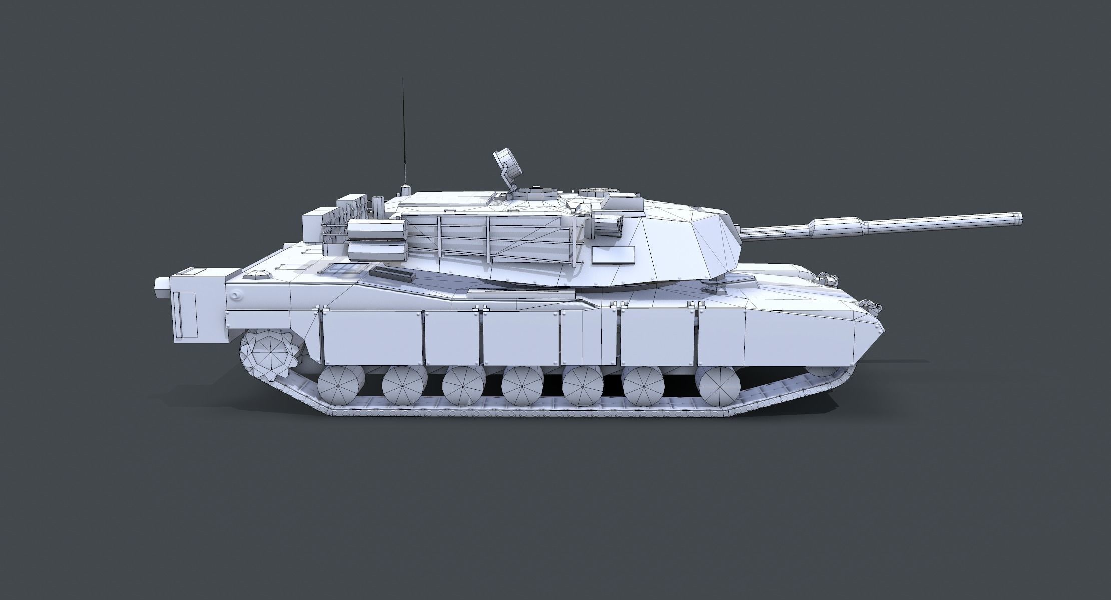 M1A1 Abrams Tank lowpoly Low-poly 3D model_8