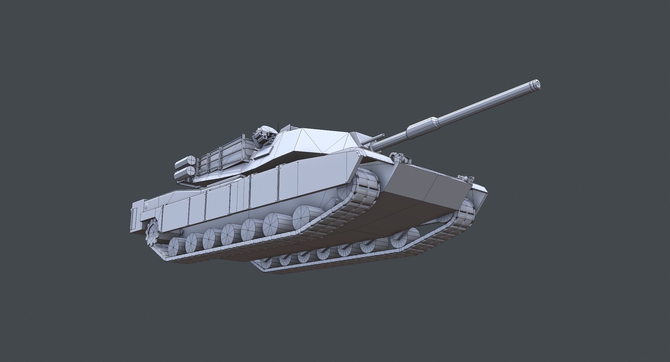 M1A1 Abrams Tank lowpoly Low-poly 3D model_7