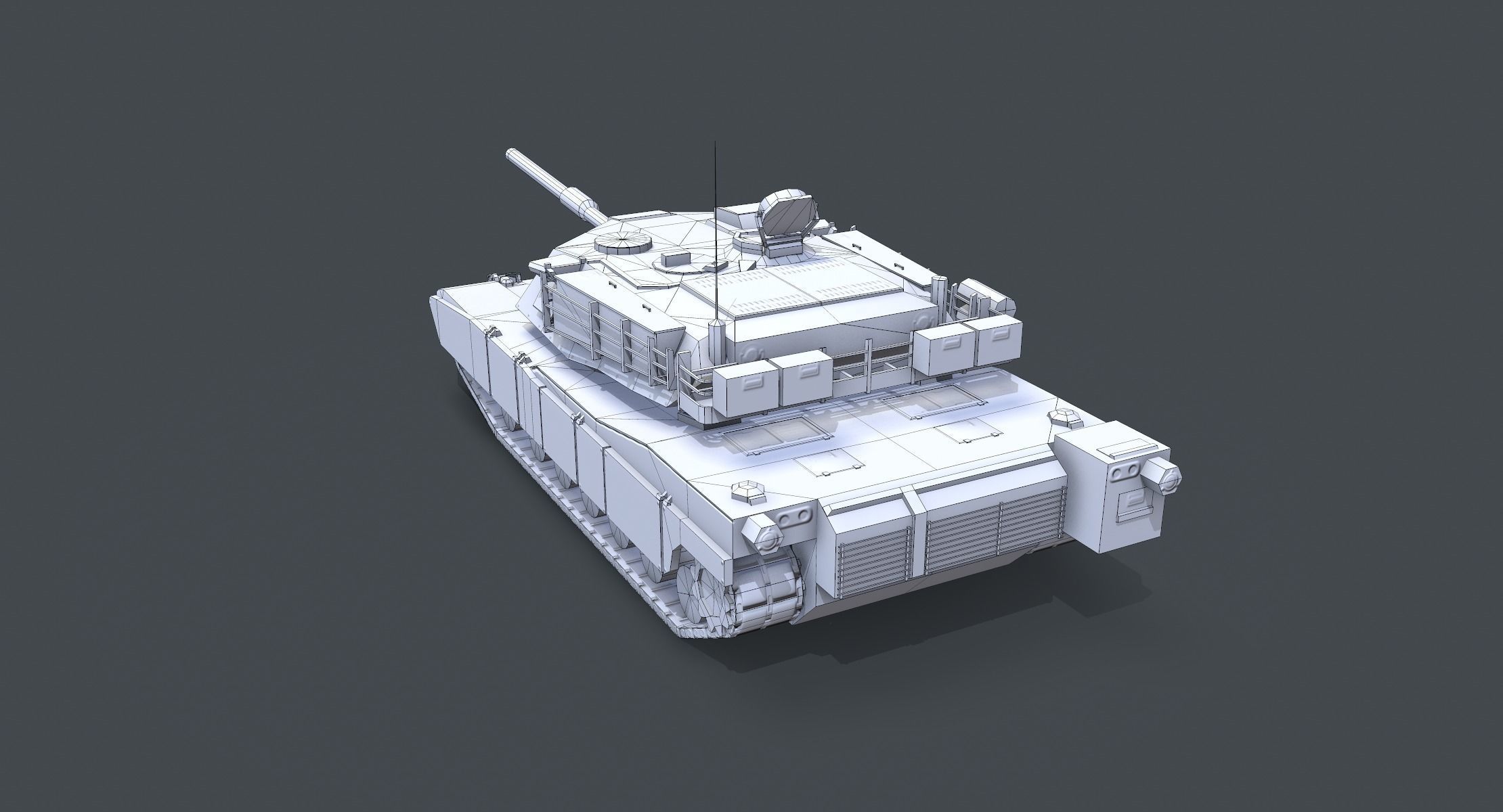 M1A1 Abrams Tank lowpoly Low-poly 3D model_9
