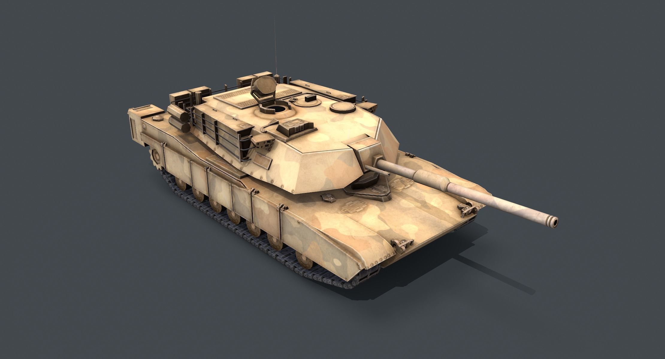M1A1 Abrams Tank lowpoly Low-poly 3D model_1