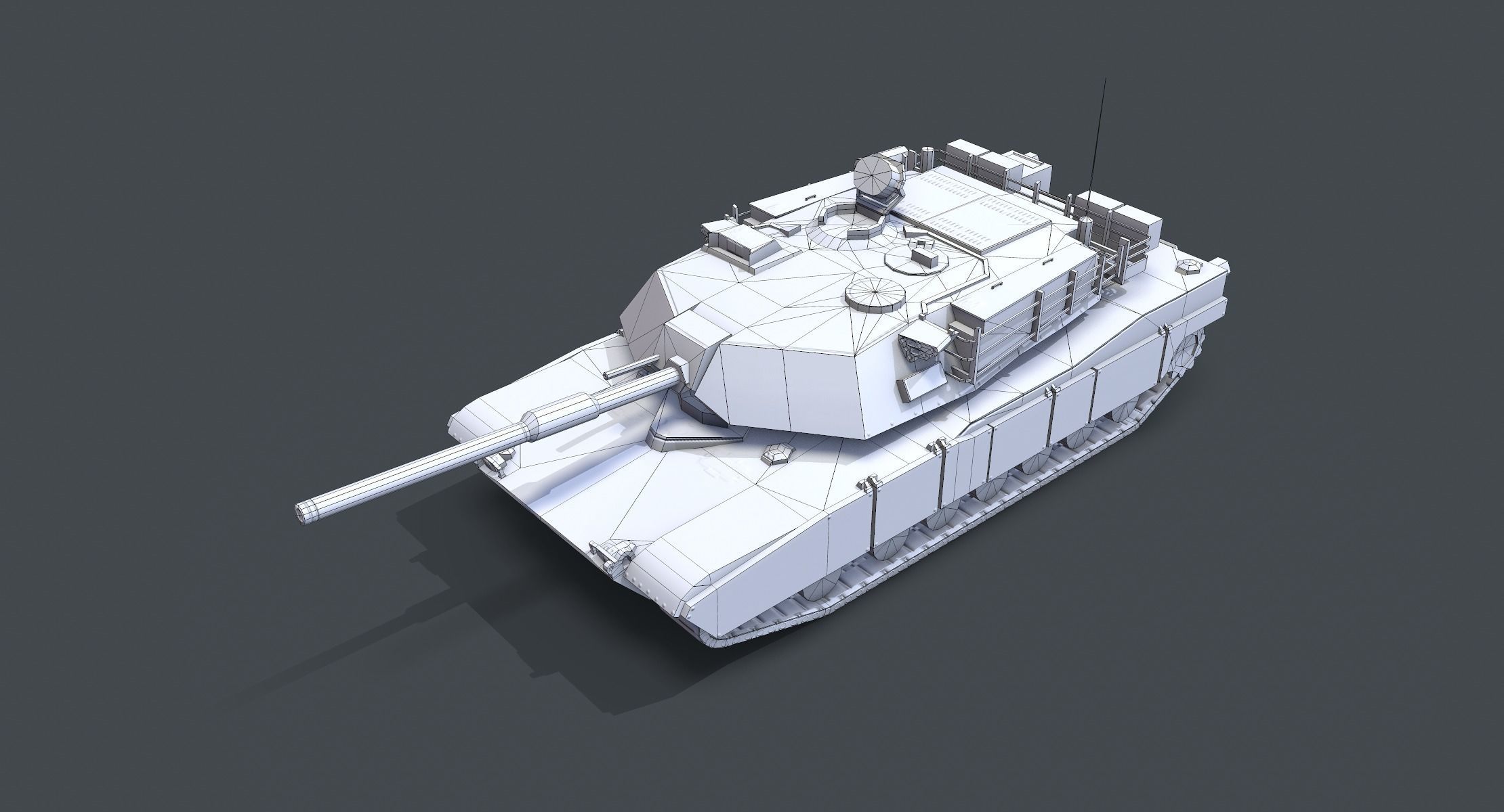 M1A1 Abrams Tank lowpoly Low-poly 3D model_10